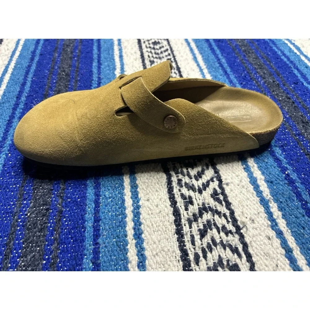 Birkenstock Boston Taupe Mens 9 9.5 Suede Leather Clogs EU 42 Made Germany